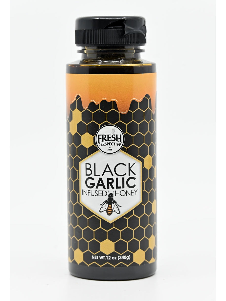 Honey Black Garlic Infused Honey Fresh Perspectives 12 oz plastic jar $14.98