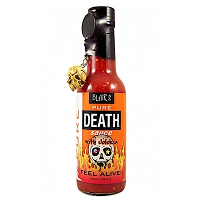 Hot Sauce Blairs Pure Death Jolokia with Skull Keyring 5 oz Heat 9 $13.98