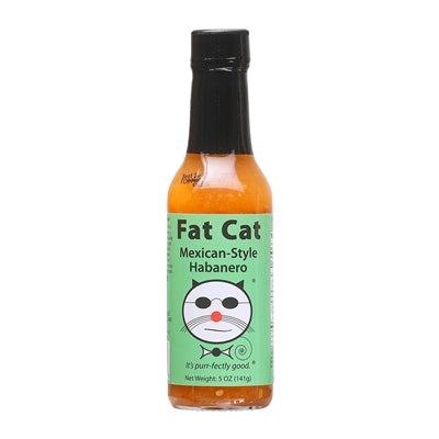 Hot Sauce Fat Cat Mexican Style Habanero Green Label 5 oz Heat 6 $6.98