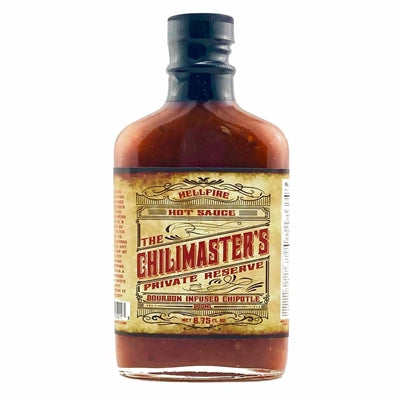 Hot Sauce HellFire The Chili Masters Reserve Bourbon Infused Chipotle 6.75 oz Flask Heat 4 $11.98