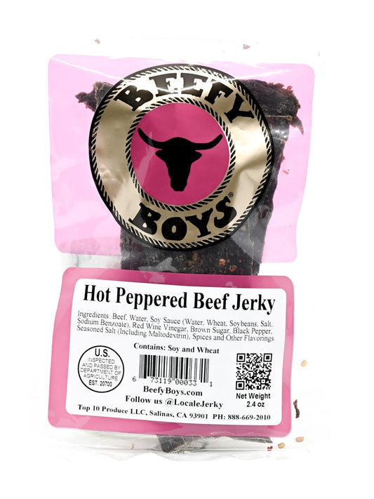 Jerky Hot Peppered Beef Jerky Beefy Boys 2.4 oz $16.98