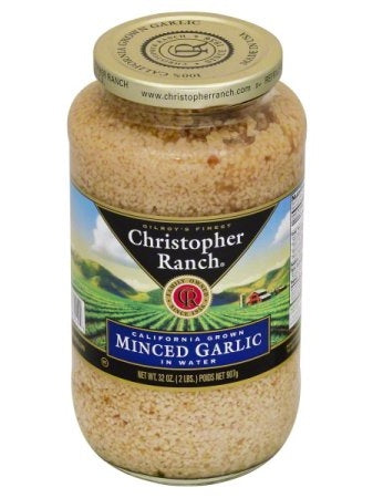 Minced Garlic in Water Christopher Ranch Gilroy California Best Deal 32 oz $11.98