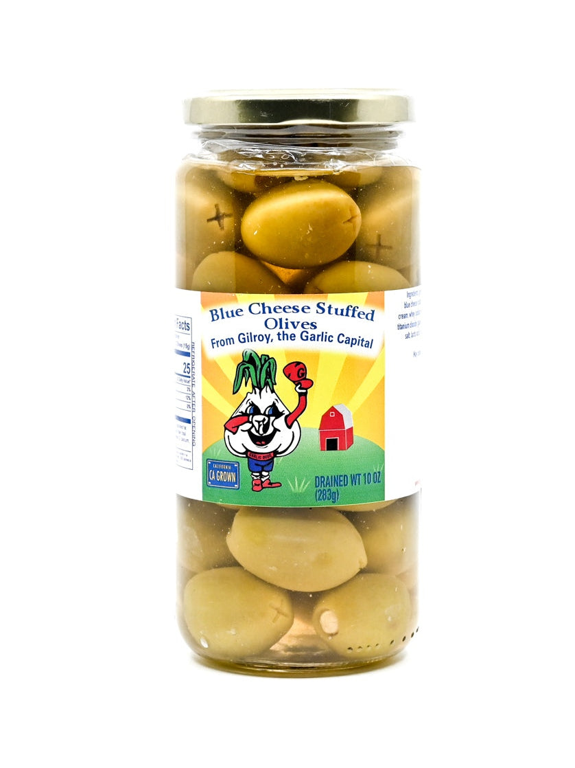 Olives Blue Cheese Stuffed Olives Garlic Dude by The Garlic Shoppe 10 oz drained at $10.98