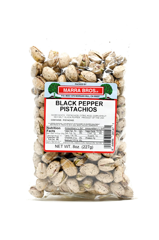 Pistachios Black Pepper Pistachios Marra Bros 8 oz $9.98