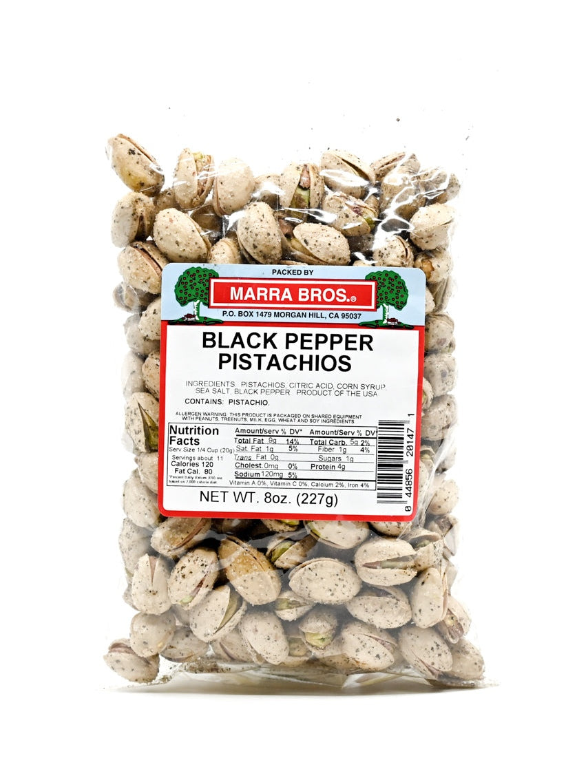 Pistachios Black Pepper Pistachios Marra Bros 8 oz $9.98