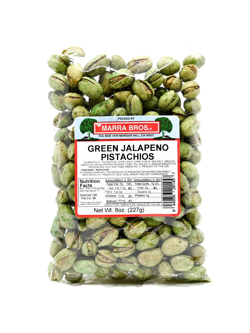 Pistachios Green Jalapeno Pistachios Marra Bros 8 oz $9.98