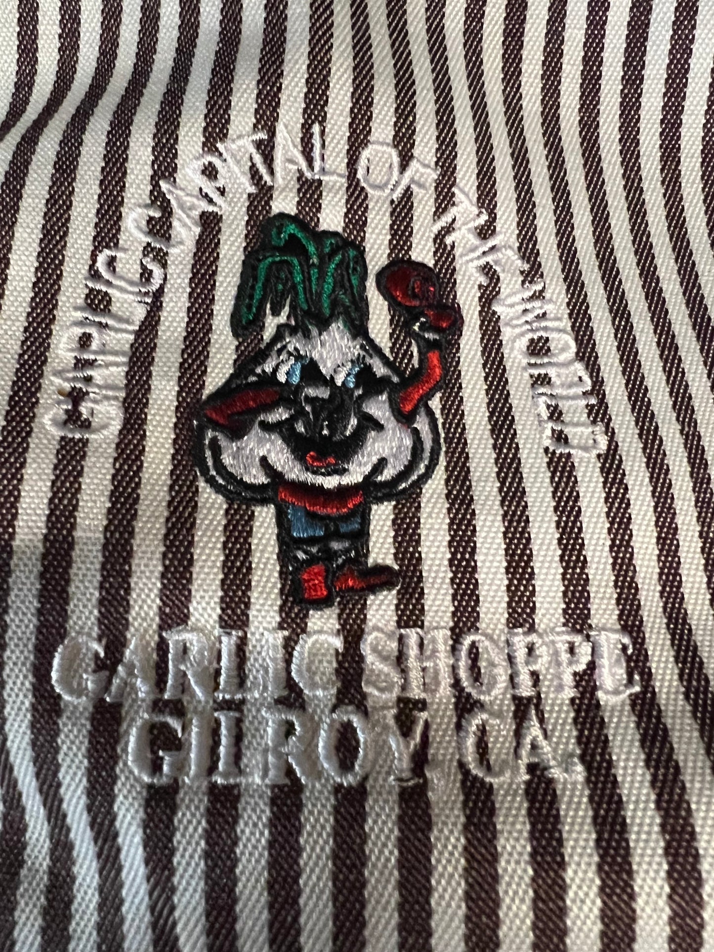 圍裙 Garlic Capital of the World Garlic Dude Logo Garlic Shoppe Gilroy CA 刺繡