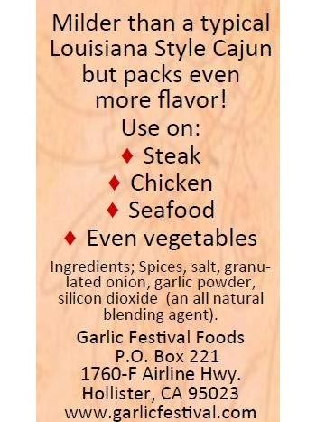 Seasoning California Cajun 2.3 oz Garlic Festival Foods $8.98