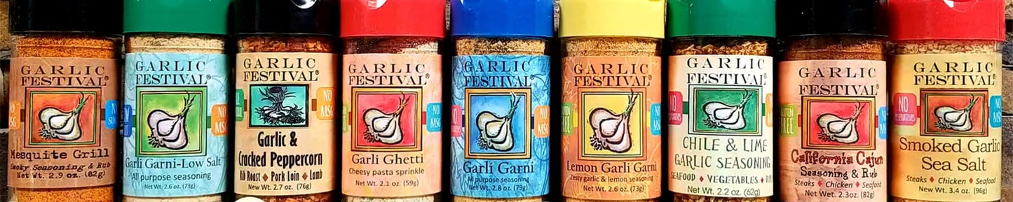 Seasoning Garli Garni Low Salt 80% Less Salt All Purpose 2.6 oz Garlic Festival Foods $9.98