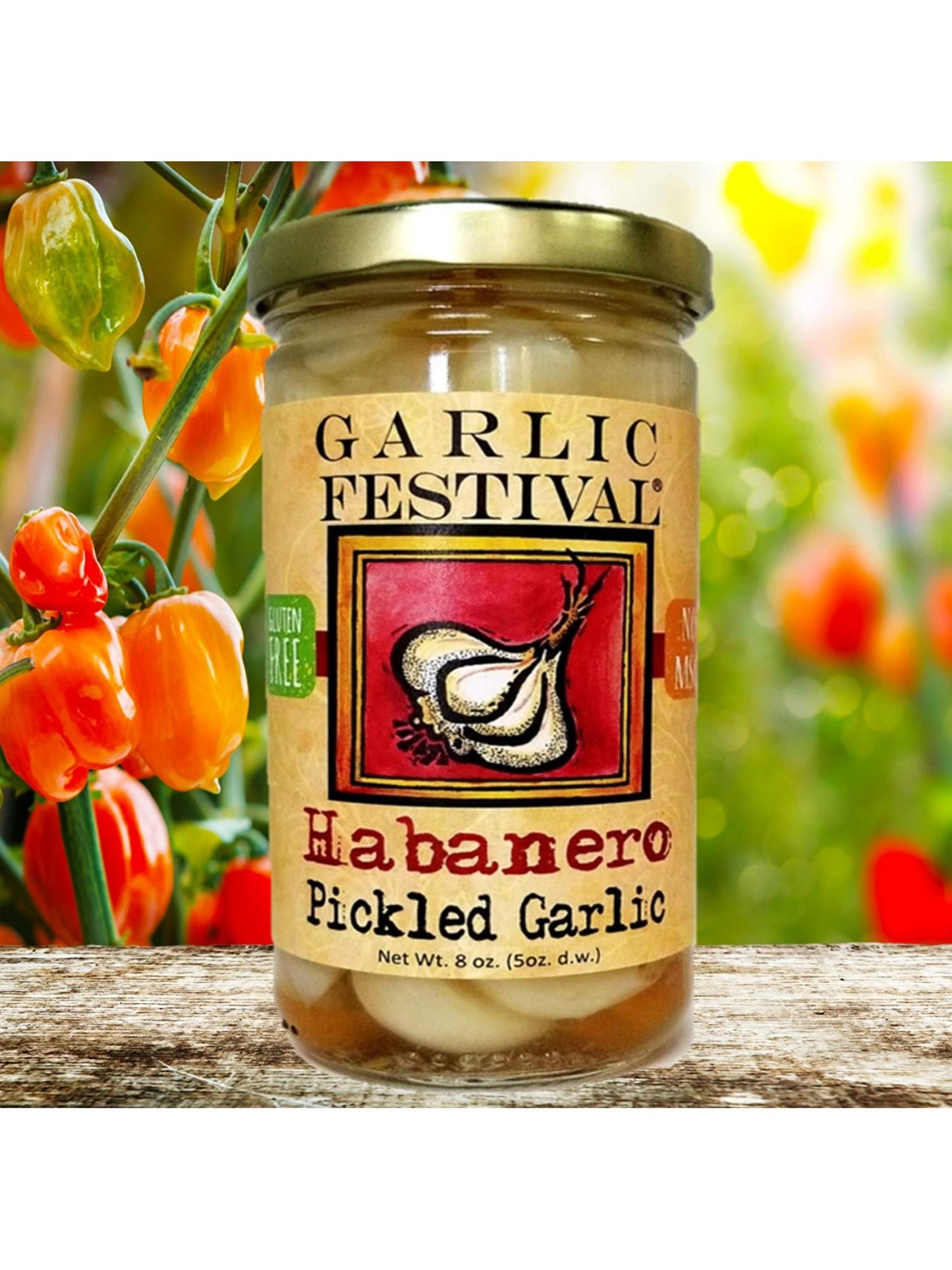 Pickled Garlic Habanero 8 oz Garlic Festival Foods $9.98