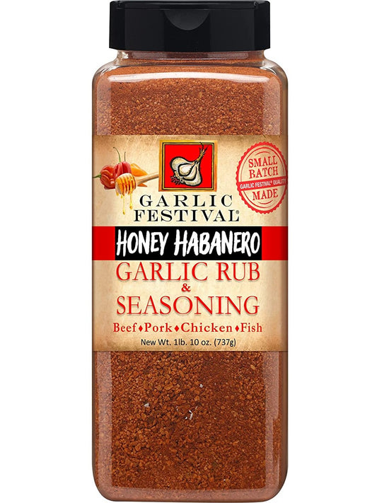 Seasoning Honey Habanero Garlic Rub & Seasoning Garlic Festival Foods 1 lb 10 oz  $32.98