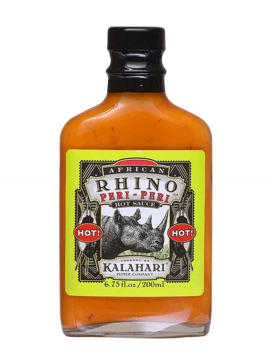 Hot Sauce African Rhino Peri Peri Pepper Hot 6.75 oz Flask Heat 9 $8.98