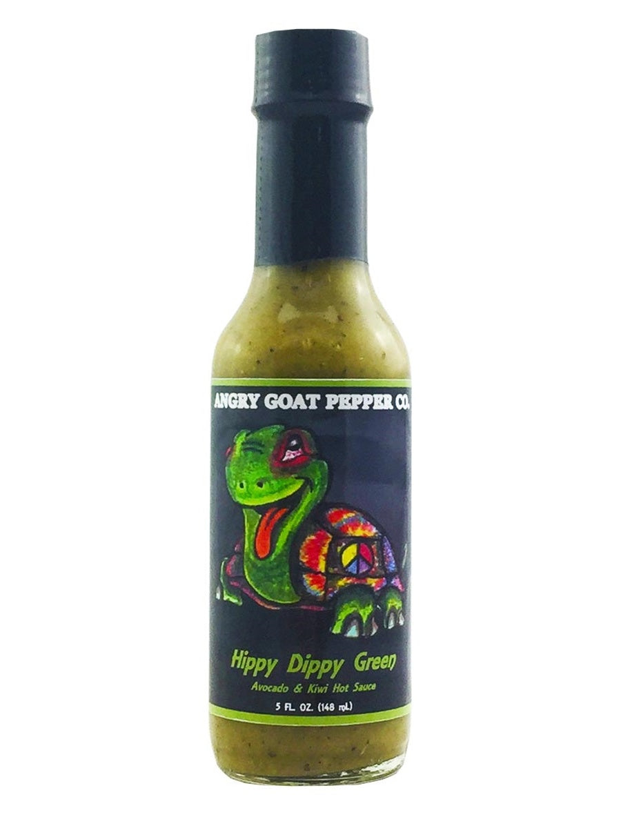 Hot Sauce Angry Goat Pepper Co Hippy Dippy Green Avocado & Kiwi 5 oz Heat 3