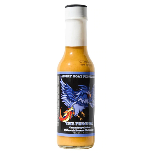 Hot Sauce Angry Goat Pepper Co The Phoenix Featured on Hot Ones Cantaloupe Melon & Scotch Bonnet Peppers  5 oz Heat 3