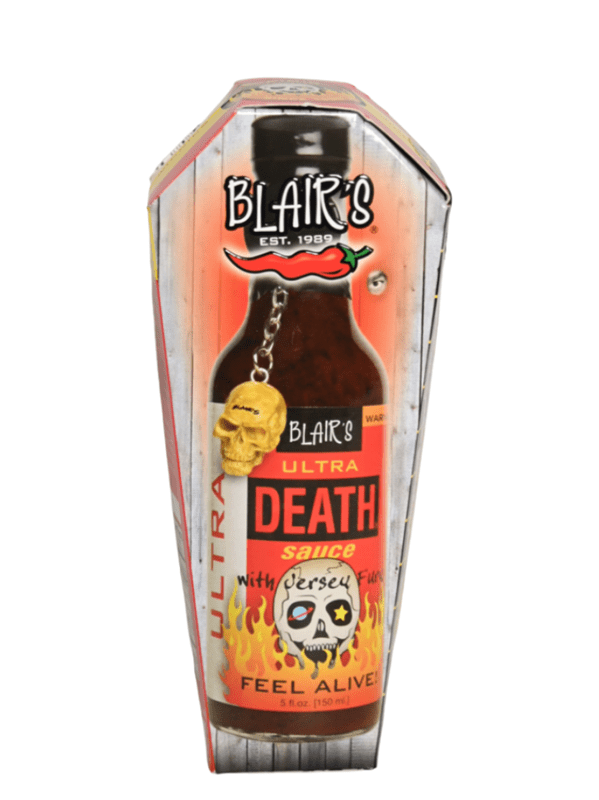 Hot Sauce Blairs Ultra Death in Coffin Skull Keychain 5 oz Heat 10 $26.98