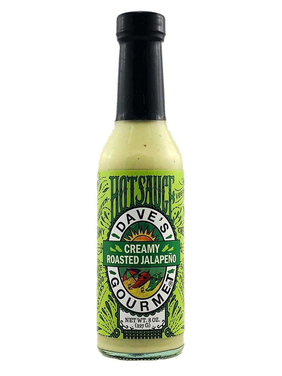 Hot Sauce Daves Gourmet Creamy Roasted Jalapeno 8 oz Heat 4