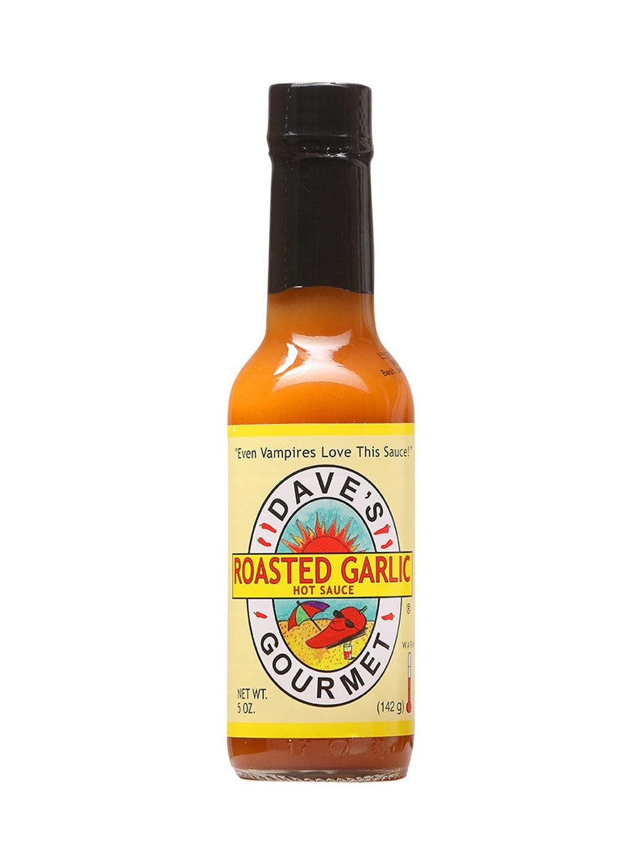 Hot Sauce Daves Gourmet Roasted Garlic Even Vampires like this 5 oz Heat 6