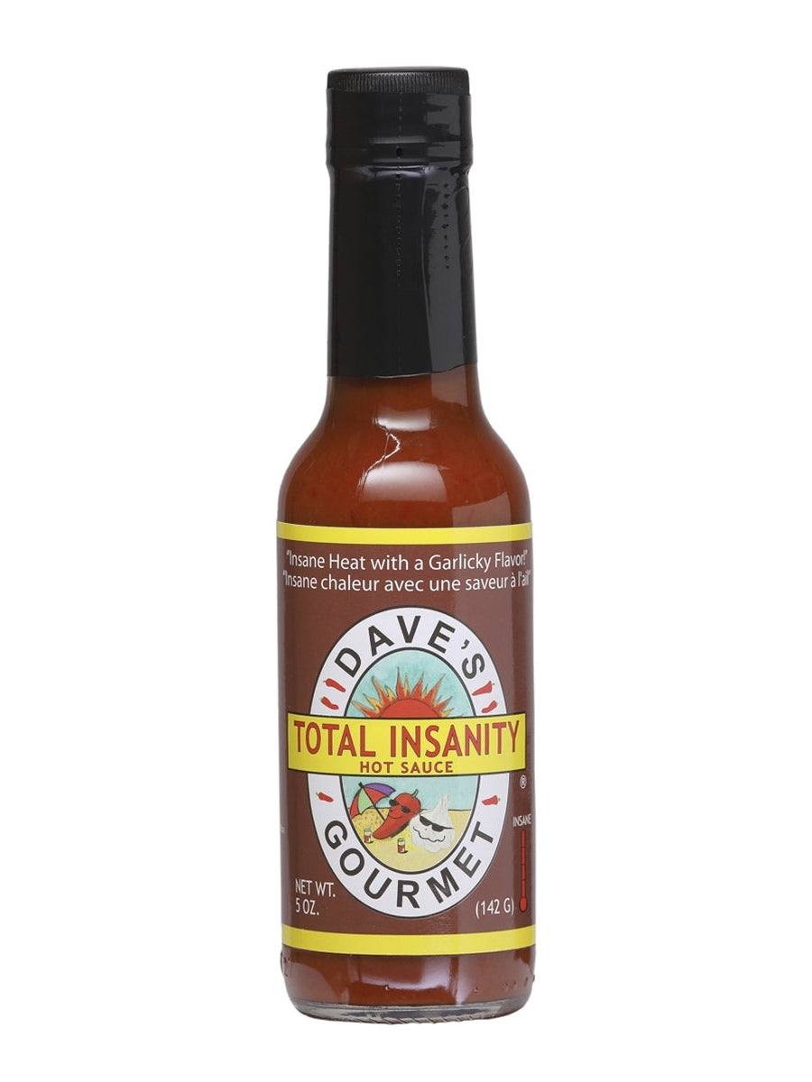 Hot Sauce Daves Gourmet Total Insanity Insane Heat with Garlicky 5 oz San Francisco California Heat 9 Extract