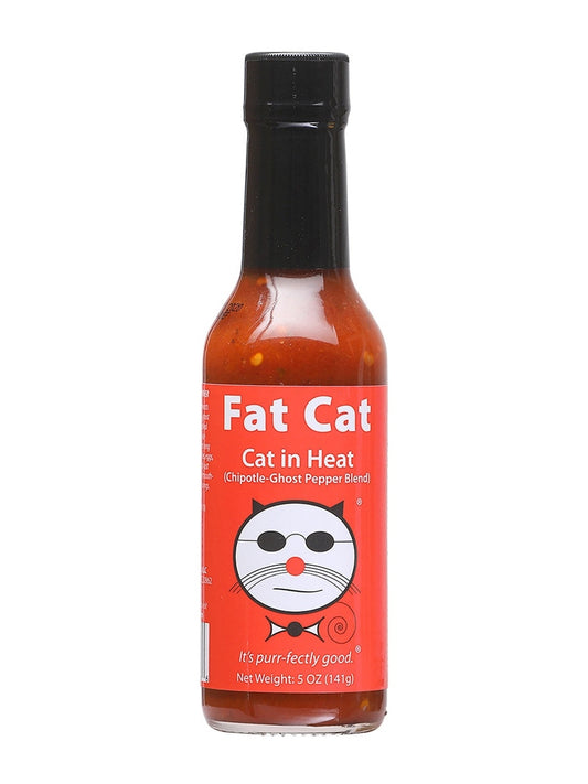 Hot Sauce Fat Cat in Heat Chipotle Ghost pepper Blend 5 oz Heat 10 $7.98