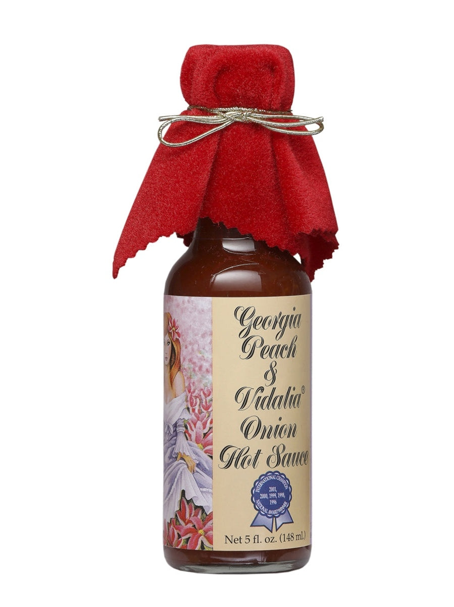 Hot Sauce Georgia Peach & Vidalia Onion 5 oz Red cloth cap and gold bow 5 oz Heat 5 $11.98