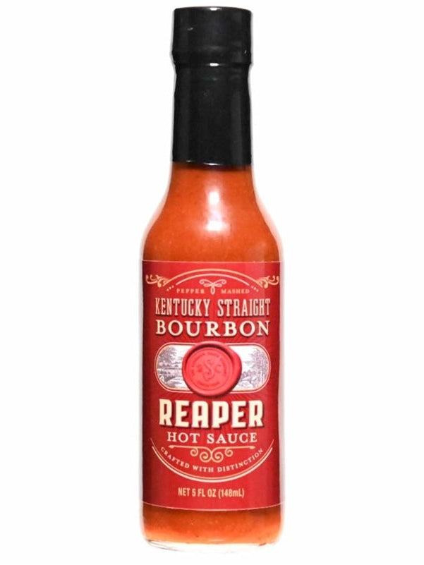 Hot Sauce Kentucky Straight Bourbon Reaper Pepper 5oz Heat 10 CaJohns Fiery Foods