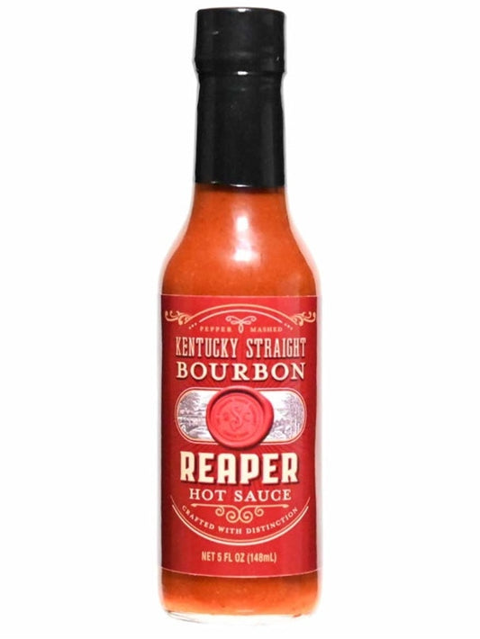 Hot Sauce Kentucky Straight Bourbon Reaper Pepper 5oz  Heat 10 CaJohns Fiery Foods