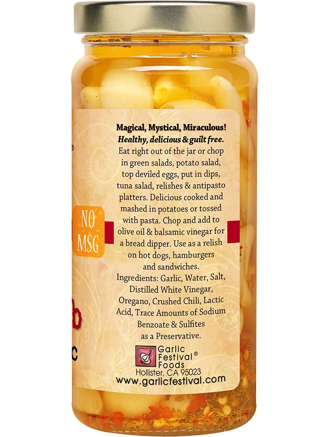 Pickled Garlic Spicy Herb Garlic Festival Foods 8 oz $9.98