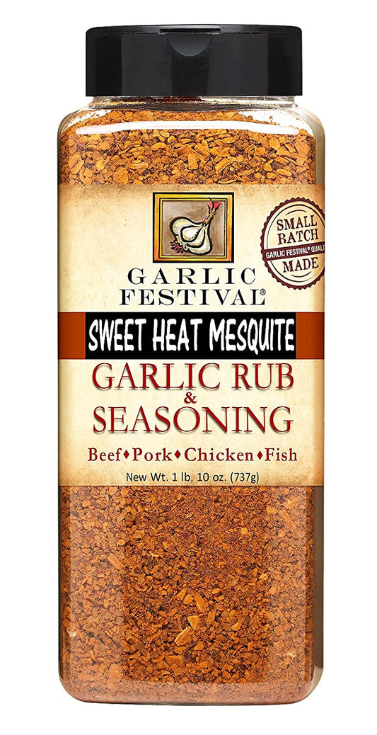 Sweet Heat Mesquite Garlic Rub & Seasoning 1lb10oz Garlic Festival Foods $32.98