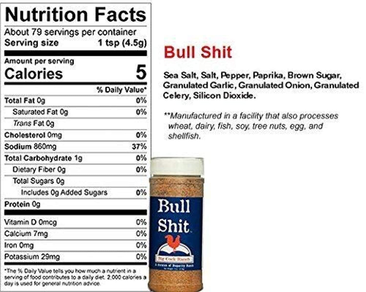 BCR Bull Shit Seasoning 12 oz $12.98.