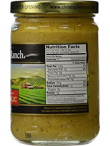 Chopped Garlic 9 oz Christopher Ranch Gilroy California  $6.98