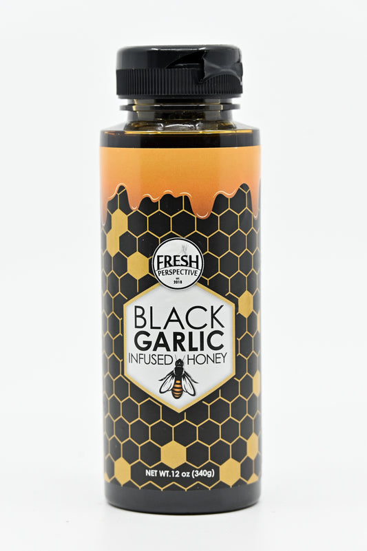 Honey Black Garlic Infused Honey Fresh Perspectives 12 oz plastic jar $14.98
