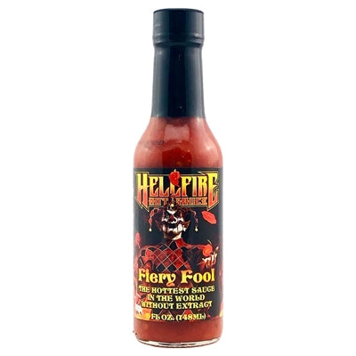 Hot Sauce HellFire Fiery Fool The Hottest Hot Sauce in the world WITHOUT Extract 5 oz Heat 10 $18.98