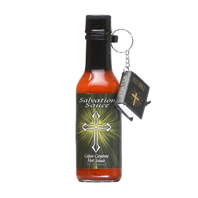 Hot Sauce Salvation Sauce Cajun Cayenne with Mini Bible Keyring Heat 4 $13.98