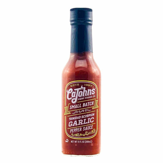 Hot Sauce CaJohns Small Batch Garlic Trinidad Scorpion 5 oz Heat 9 $8.98