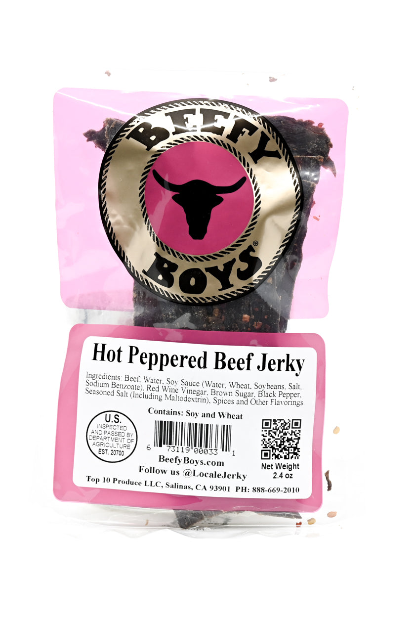 Jerky Hot Peppered Beef Jerky Beefy Boys 2.4 oz $16.98