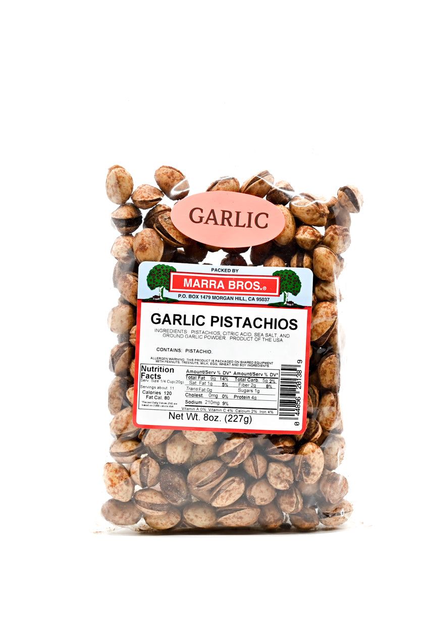 Pistachios Garlic Pistachios Marra Bros 8 oz $9.98