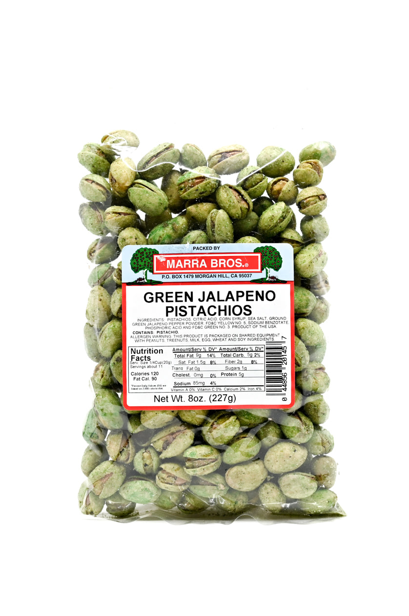 Pistachios Green Jalapeno Pistachios Marra Bros 8 oz $9.98