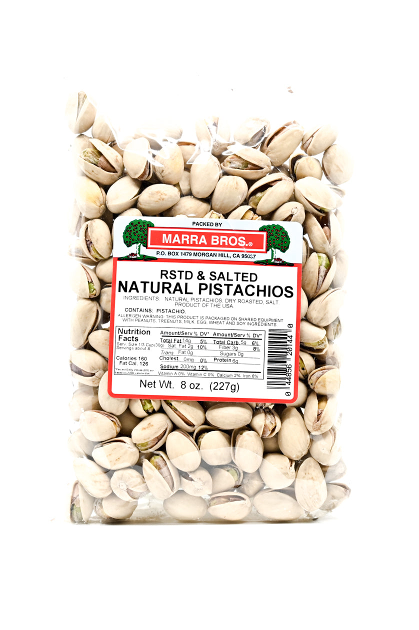 Pistachios Roasted & Salted Natural Pistachios Marra Bros 8 oz $9.98