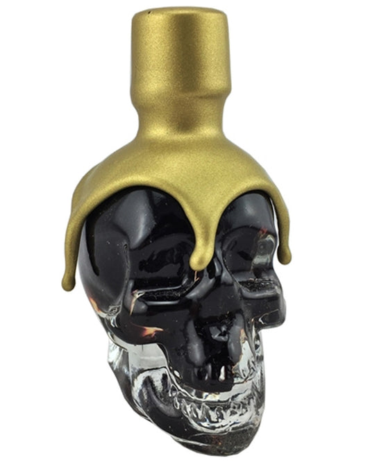 Hot Sauce Burn Sauces 3 million Scoville Units Pepper Extract Extreme Burn Artifact in Glass Skull with Gold Wax Finish 1.7oz