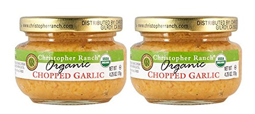 Chopped Garlic Organic USDA Christopher Ranch 4.25 oz Set of 2 Total for 8.5 oz $8.98