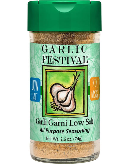 Seasoning Garli Garni Low Salt 80% Less Salt All Purpose 2.6 oz Garlic Festival Foods $9.98