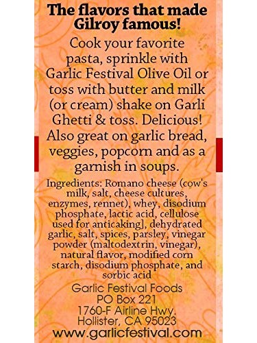 Seasoning Garli Ghetti Cheesy Garlic Sprinkle 2.1 oz Garlic Festival Foods $8.98