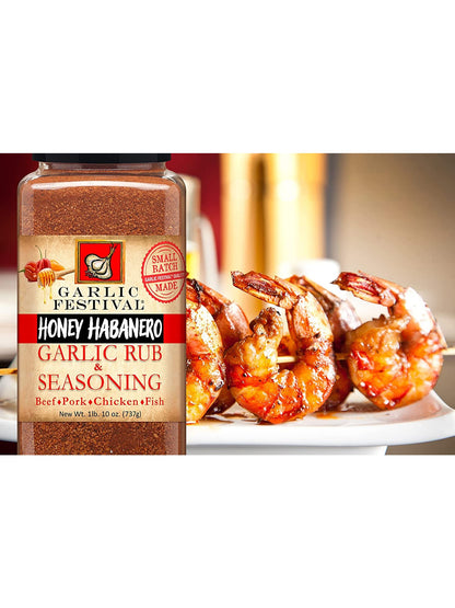 Seasoning Honey Habanero Garlic Rub & Seasoning Garlic Festival Foods 1 lb 10 oz  $32.98