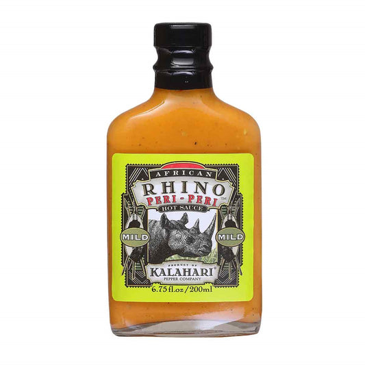 Hot Sauce African Rhino Peri Peri Mild 6.75 oz Flask Heat 4