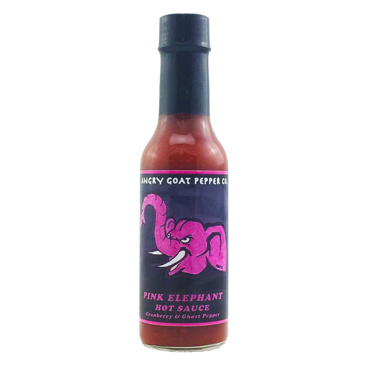 Hot Sauce Angry Goat Pepper Co Pink Elephant Cranberry & Ghost Pepper 5 oz Heat 6