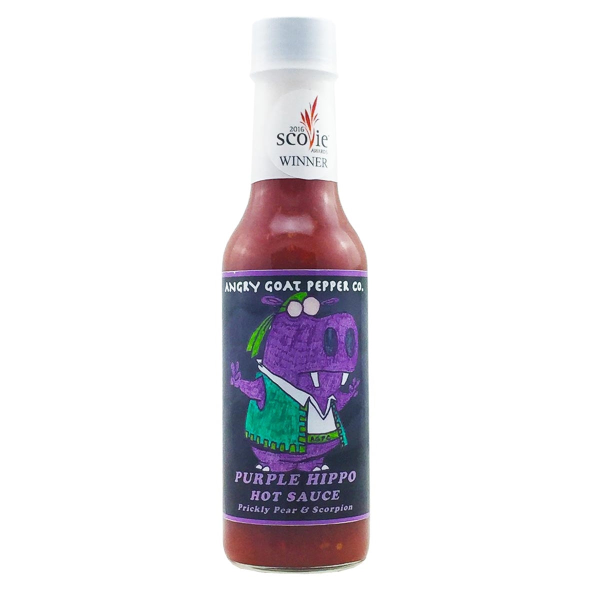 Hot Sauce Angry Goat Pepper Co Purple Hippo Prickly Pear & Scorpion 5 oz Heat 8