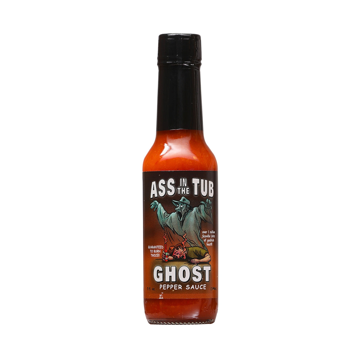 Hot Sauce Ass in the Tub Ghost 5 oz Heat 10 +++Over 1 million Scoville Guaranteed to Burn Twice Heat Extract