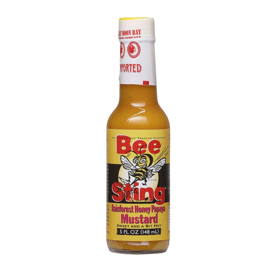 Hot Sauce Bee Sting Rainforest Honey Papaya Mustard Sweet and a bit hot Heat 3 5 oz