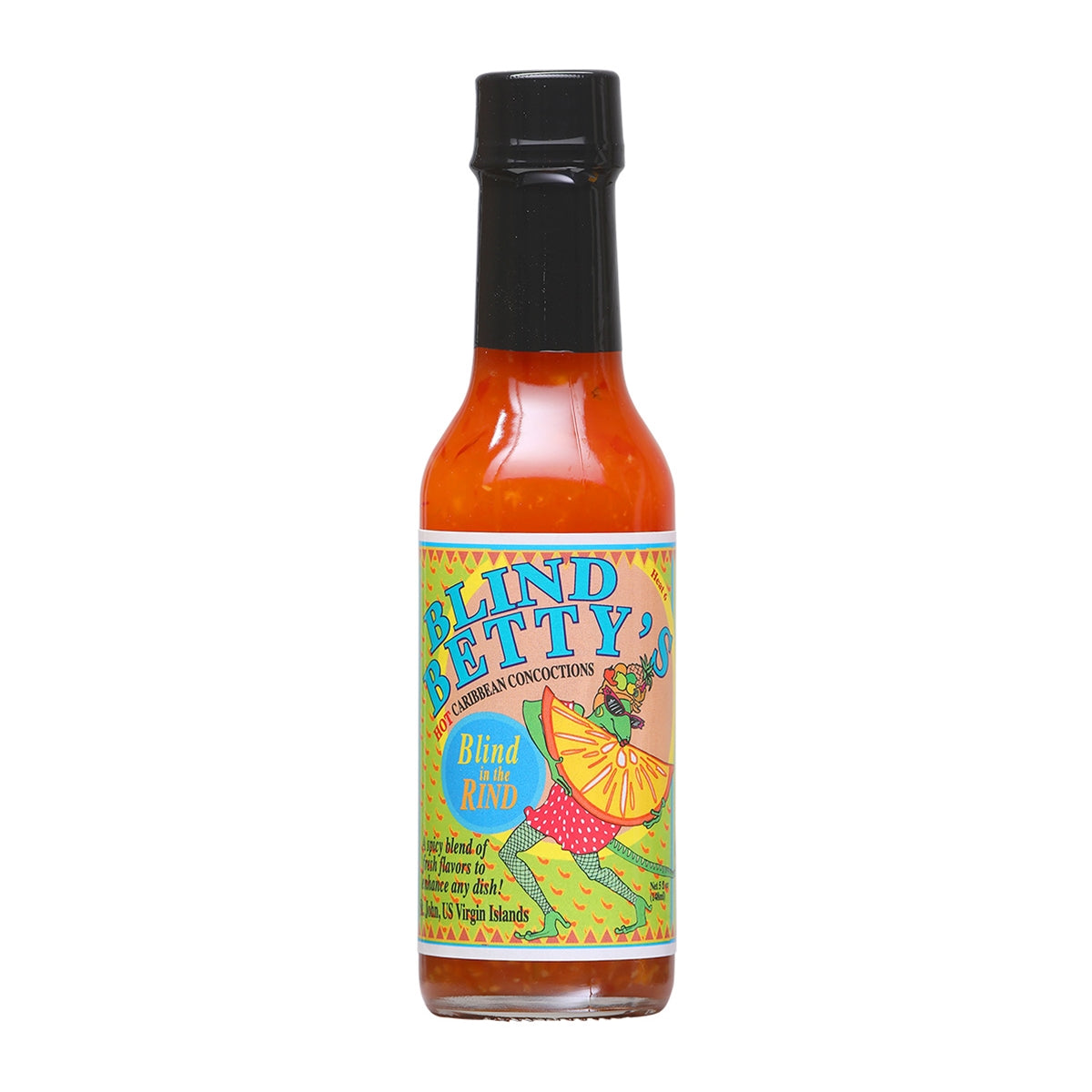 Hot Sauce Blind Betty Caribbean 5oz St John US Virgin Islands Heat 6