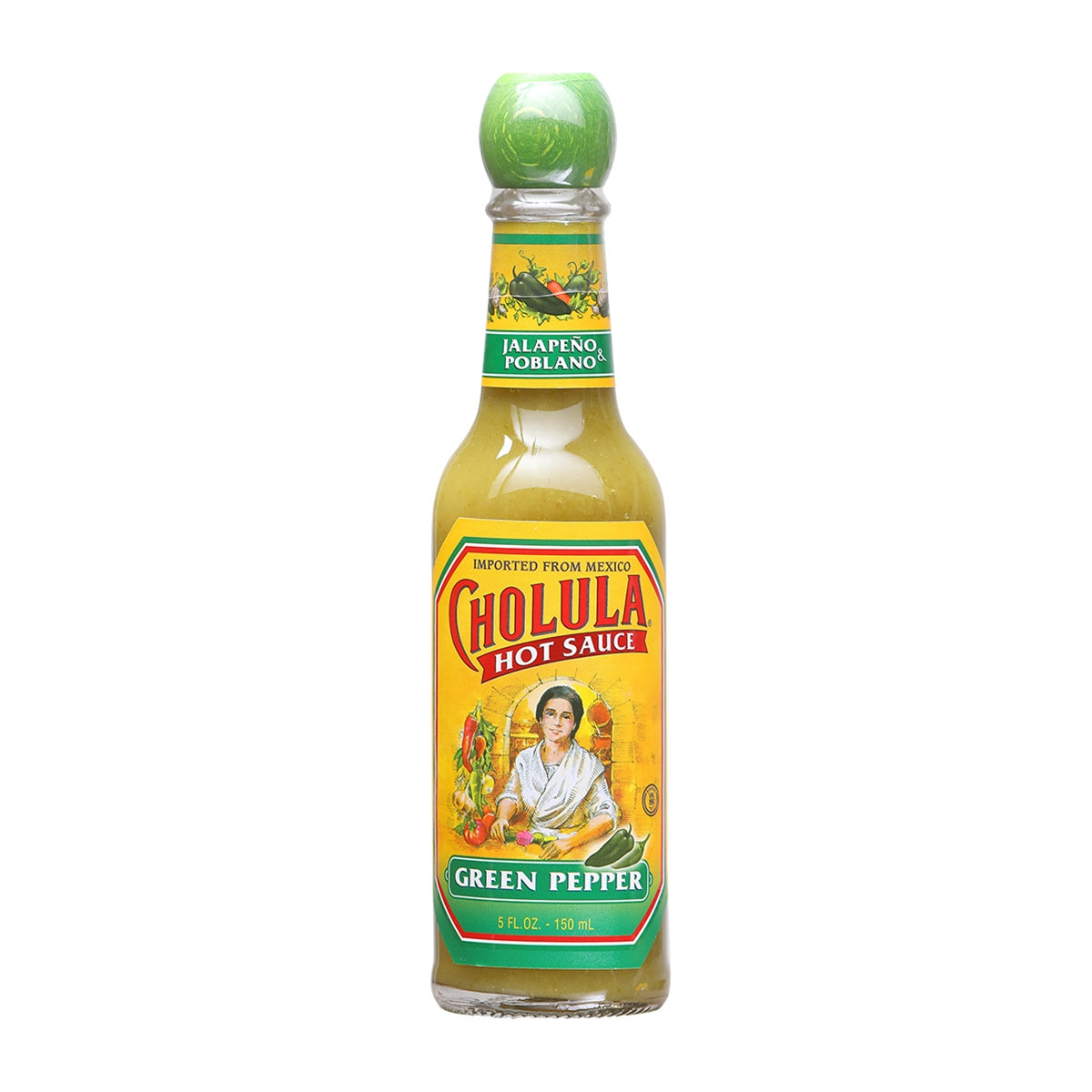 Hot Sauce Cholula Jalapeno & Poblano Green Pepper 5 oz  Mexico Heat 5